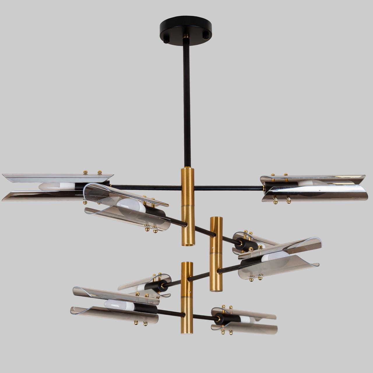 Люстра на 8 ламп Чорний (61-V1012-8 BK)