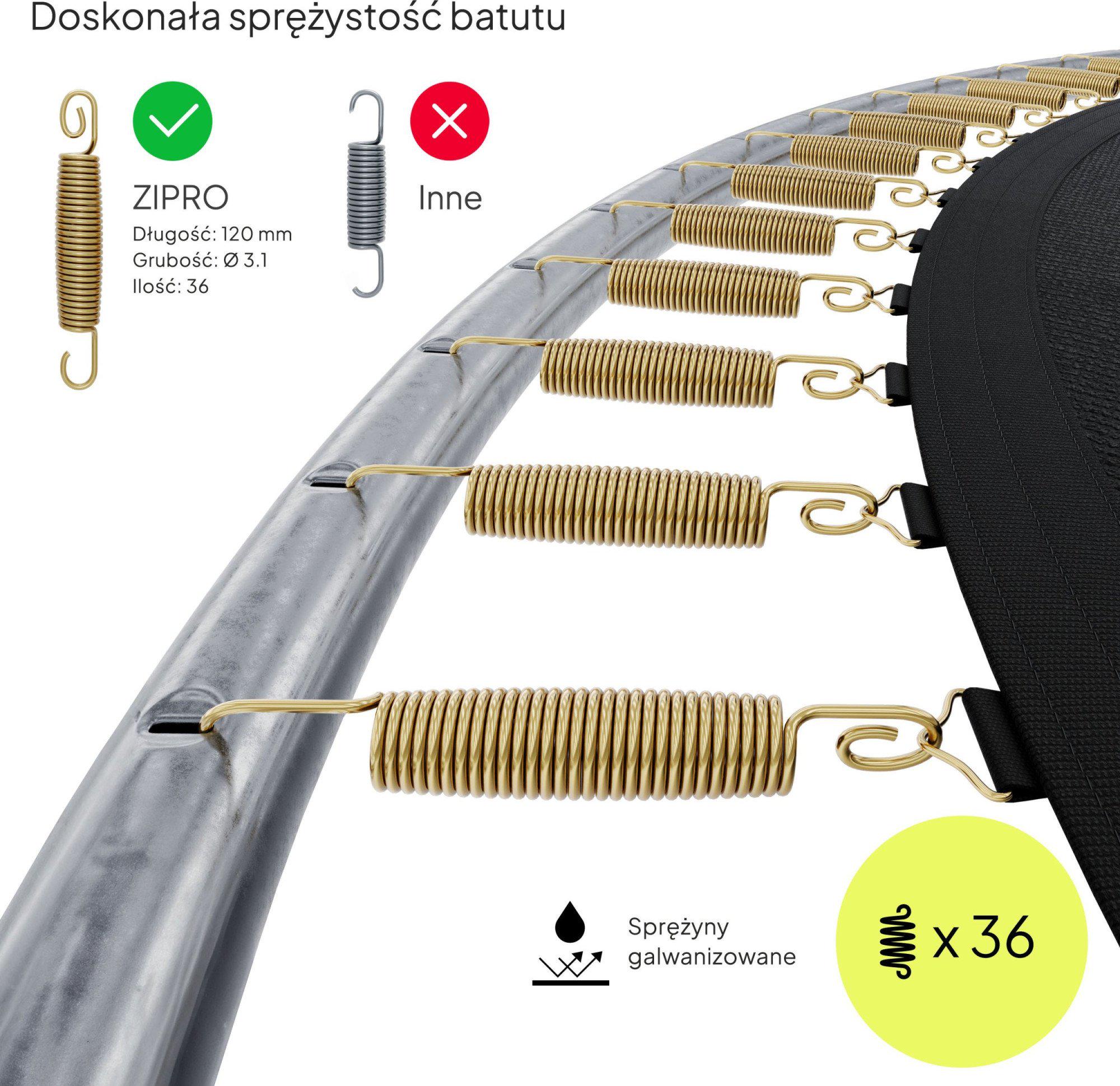 Батут Zipro Jump Pro з внутрішньою сіткою 6 футів 183 см Чорно-зелений (422759) - фото 7 Батут Zipro Jump Pro з внутрішньою сіткою 6 футів 183 см Чорно-зелений (422759) - фото 7