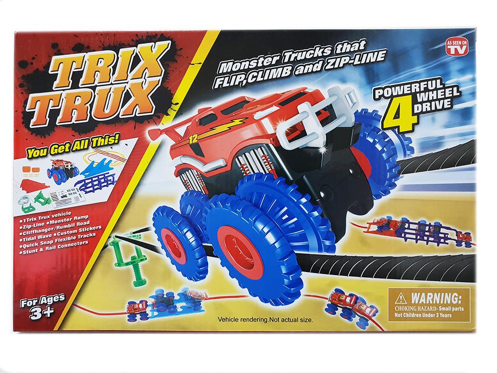 Машинка Monster Trucks 1 з канатною трасою і перешкодами Червоний (4678280)