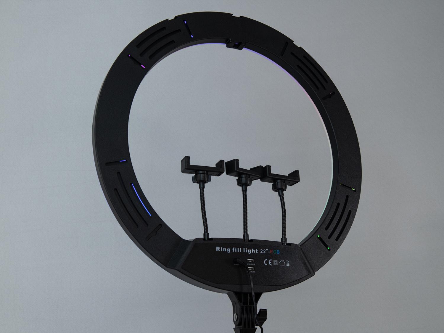 Кольцевая лампа RGB с пультом диаметром 56 см 60 Вт (SL-22RGB) - фото 4 Кольцевая лампа RGB с пультом диаметром 56 см 60 Вт (SL-22RGB) - фото 4