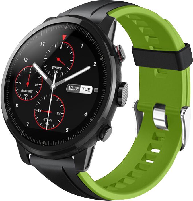 Ремешок Coholl для Amazfit Stratos 22 мм Black/Green (16268)