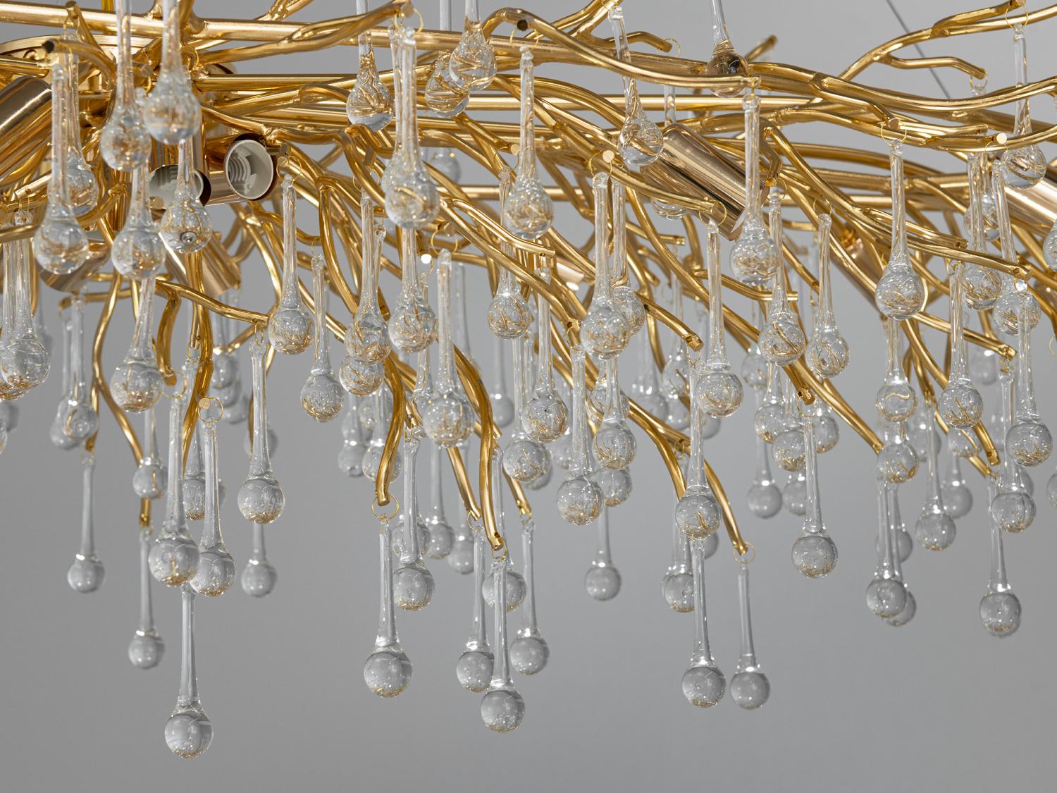 Люстра хрустальная подвесная 41 Вт Золотой (607-L1800GD) - фото 3 Люстра хрустальная подвесная 41 Вт Золотой (607-L1800GD) - фото 3