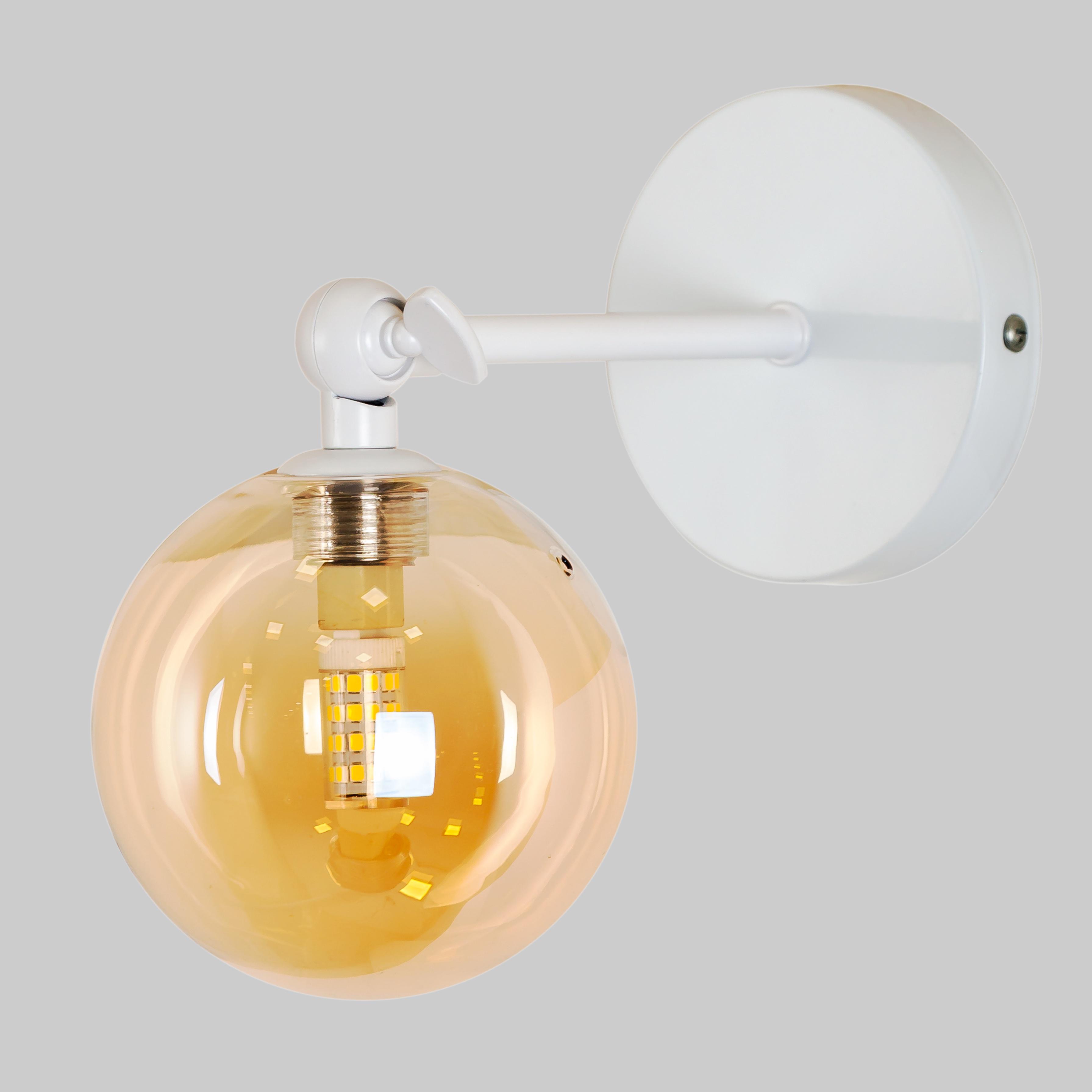Бра Globe Wall Light 10 см Белый/Кофейный (61-W100F-1 WH+BR)
