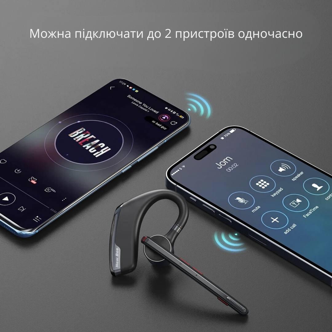 Гарнитура Bluetooth New Bee M51 с зарядным чехлом Черный (QCC4) - фото 5