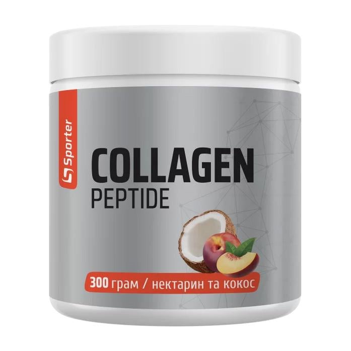 Коллаген пептиды питьевой говяжий с витамином C Sporter Collagen Peptide 300 г Нектарин и кокос