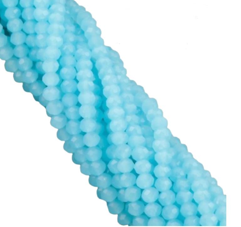 Бусины Swarovski огранки рондель 4х3,5 мм 42 см 120 шт. Небесный светлый (БС4065а42)