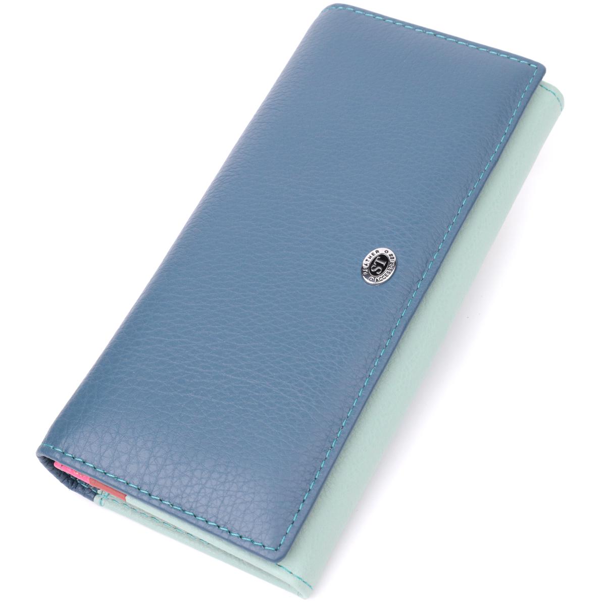 Кошелек женский ST Leather 22525 из натуральной кожи Голубой/Мятный