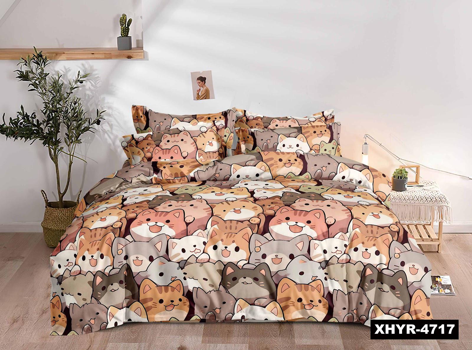 Комплект постільної білизни байка полуторний 150х220 см 70х70 см Різнобарвний (4717)