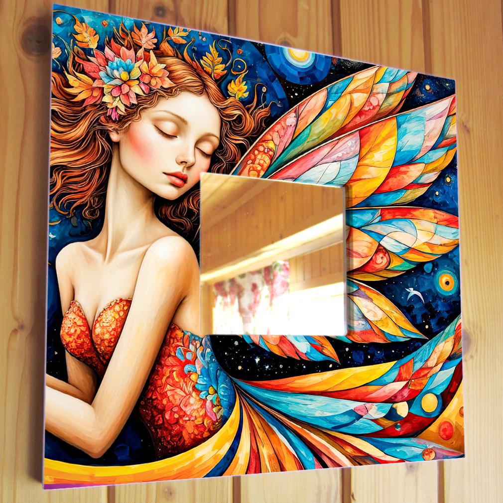 Зеркало декоративное Сказочная девушка фея 260х260 мм (M04655)