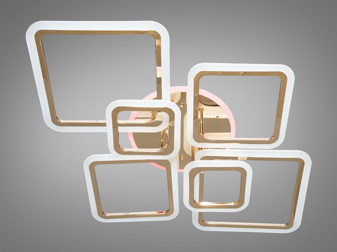 Люстра LED в гостиную с подсветкой A8160-6G-LS115W на 16 м2 Золотой (2019840815) Люстра LED в гостиную с подсветкой A8160-6G-LS115W на 16 м2 Золотой (2019840815)