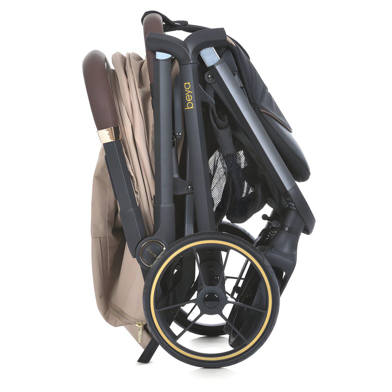 Прогулочная коляска-книга El Camino ME 1127-G BEYA с 5-точечными ремнями безопасности Beige (24021522) - фото 7