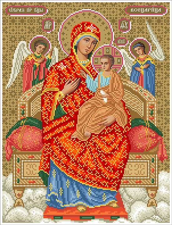 Вишивка бісером Пресвята Богородиця Всецариця 31,11х41,06 см (ПБВ) Вишивка бісером Пресвята Богородиця Всецариця 31,11х41,06 см (ПБВ)