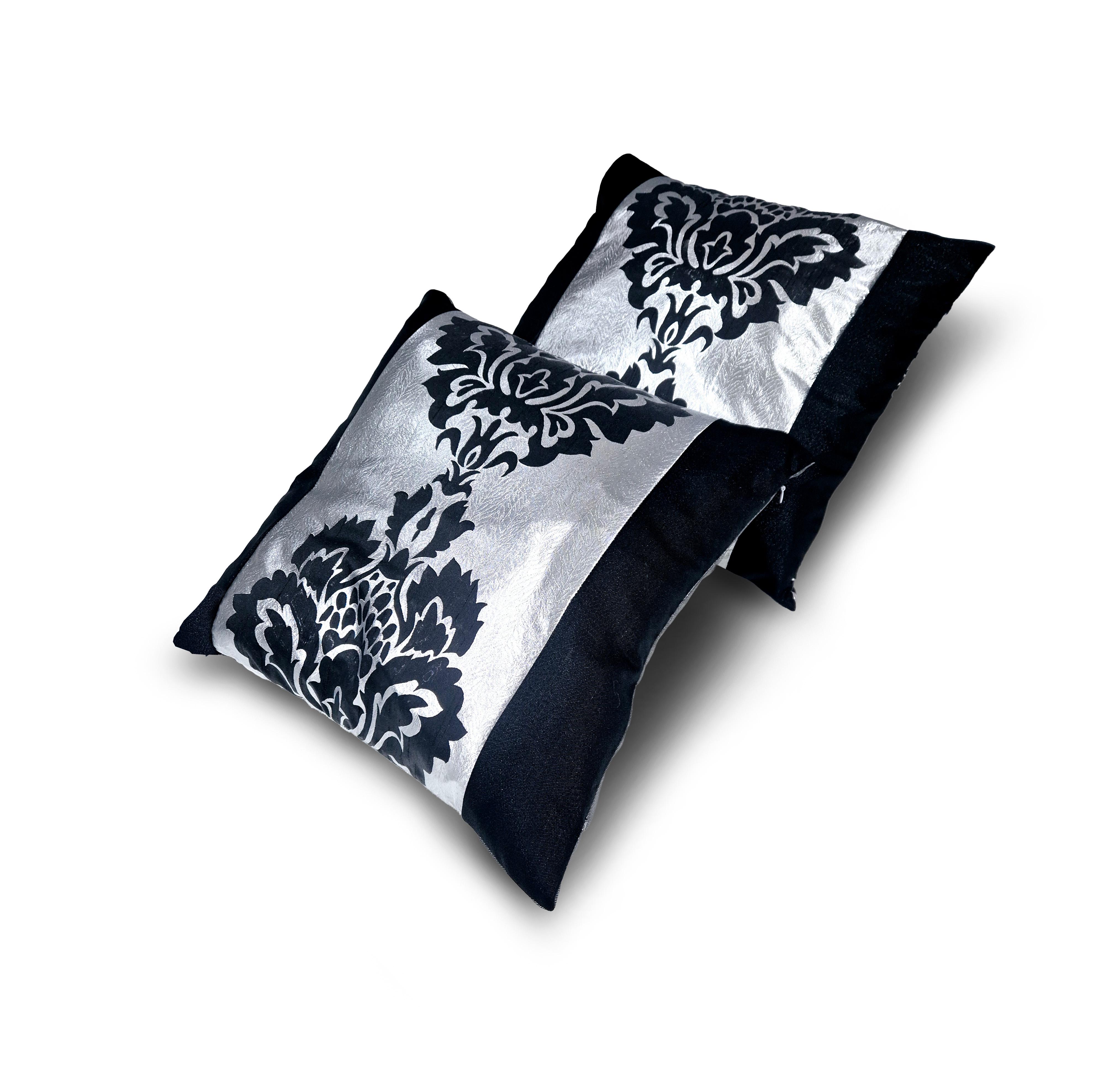 Комплект декоративных подушек Firanka Damask 38х38 см 2 шт. Серебристый с черным (п_0740) Комплект декоративных подушек Firanka Damask 38х38 см 2 шт. Серебристый с черным (п_0740)