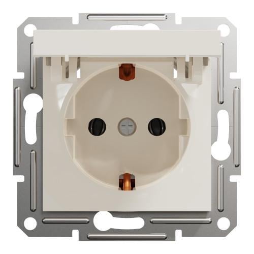 Розетка Schneider Electric Asfora з заземленням Кремовий (EPH3170123)