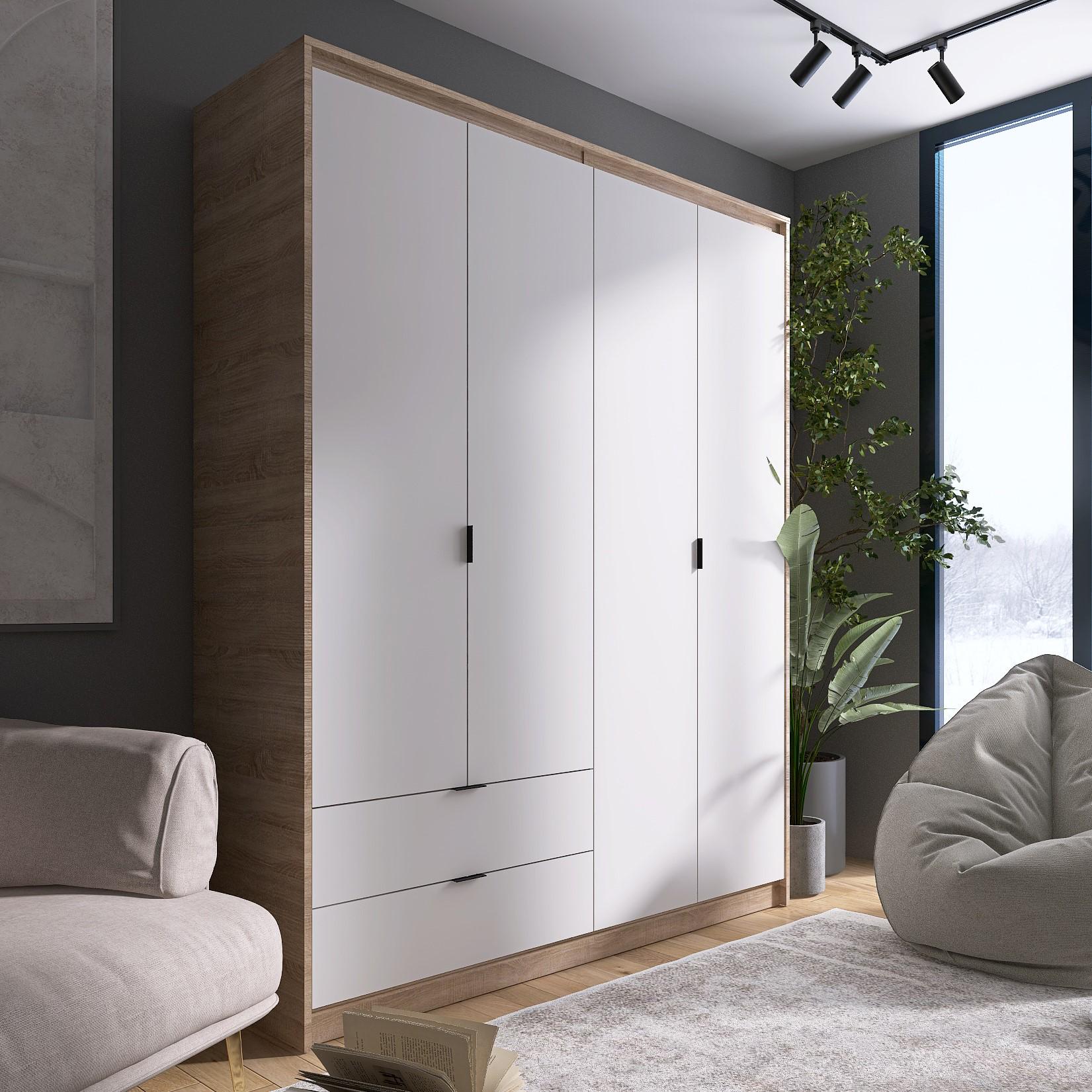 Шкаф Everest Сити 1600 1602х500х2046 мм Сонома/Белый (11433) - фото 10 Шкаф Everest Сити 1600 1602х500х2046 мм Сонома/Белый (11433) - фото 10