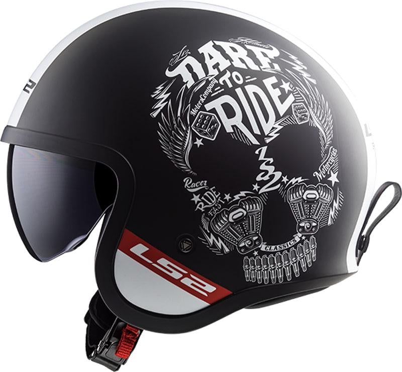 Мотошлем LS2 OF599 SPITFIRE INKY XL Matt Black/White (14770)