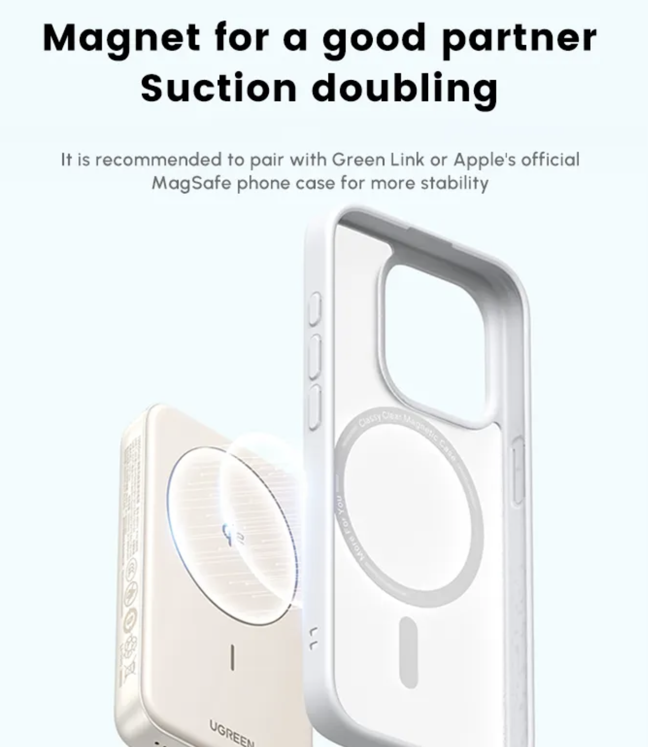 Повербанк UGREEN Ultra-Slim 5000 mA 15W Qi2 Certified Magnetic Beige - фото 2 Повербанк UGREEN Ultra-Slim 5000 mA 15W Qi2 Certified Magnetic Beige - фото 2