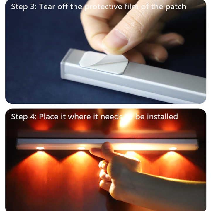 Нічник бездротовий настінний світлодіодний з датчиком руху від USB 450 мАг (23870498) - фото 7