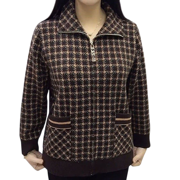 Кофта жіноча C00348-4 на блискавці ХL Коричневий Кофта жіноча C00348-4 на блискавці ХL Коричневий