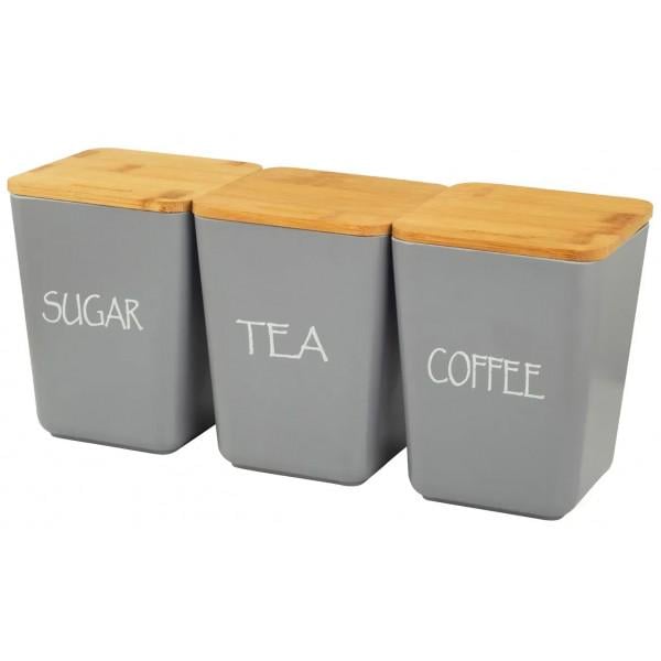 Набір ємностей для сипучих продуктів із бамбукового волокна з кришками Kamille KM-1134 3 шт. Набір ємностей для сипучих продуктів із бамбукового волокна з кришками Kamille KM-1134 3 шт.