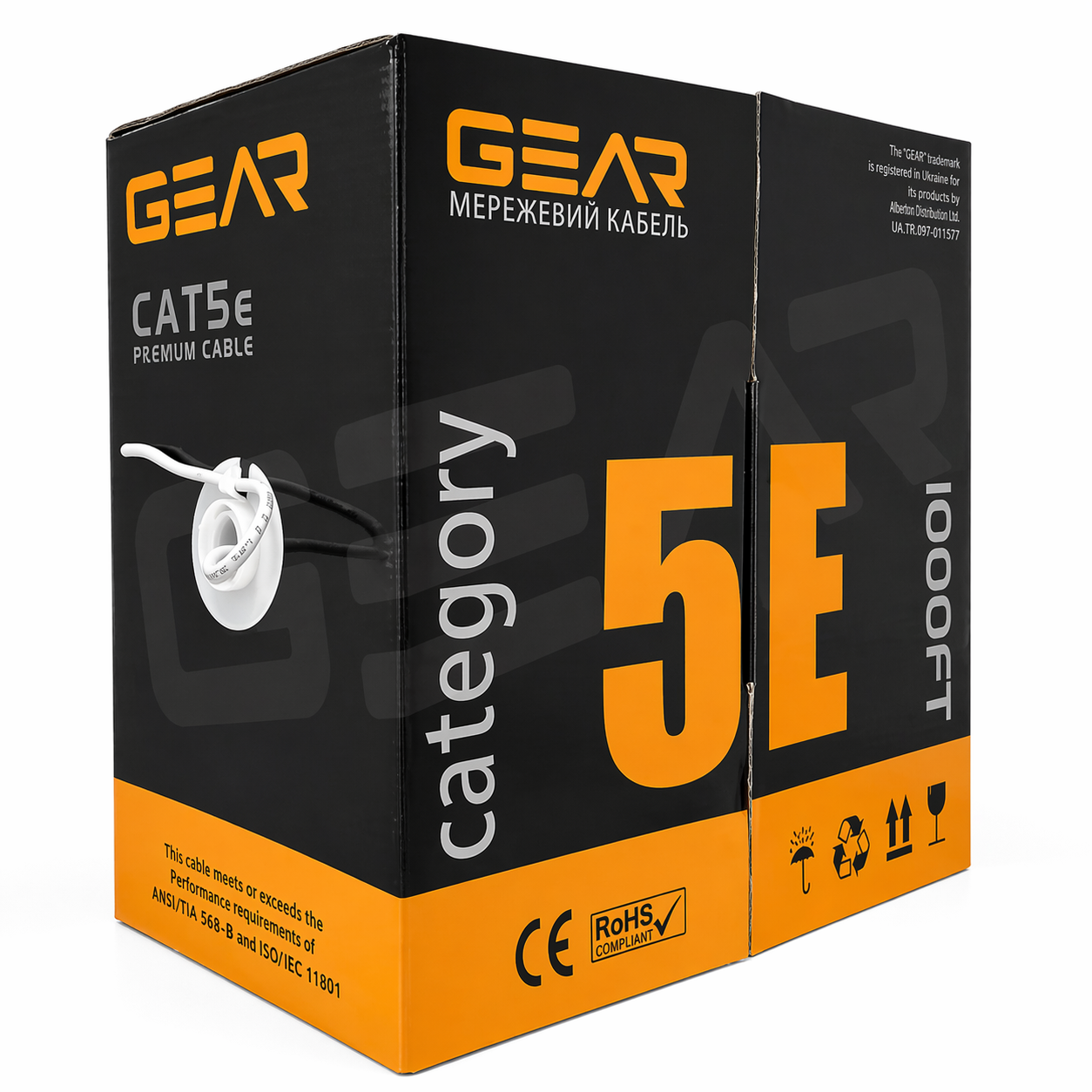 Витая пара Gear Cat5e FTP CCA 305 м Серый