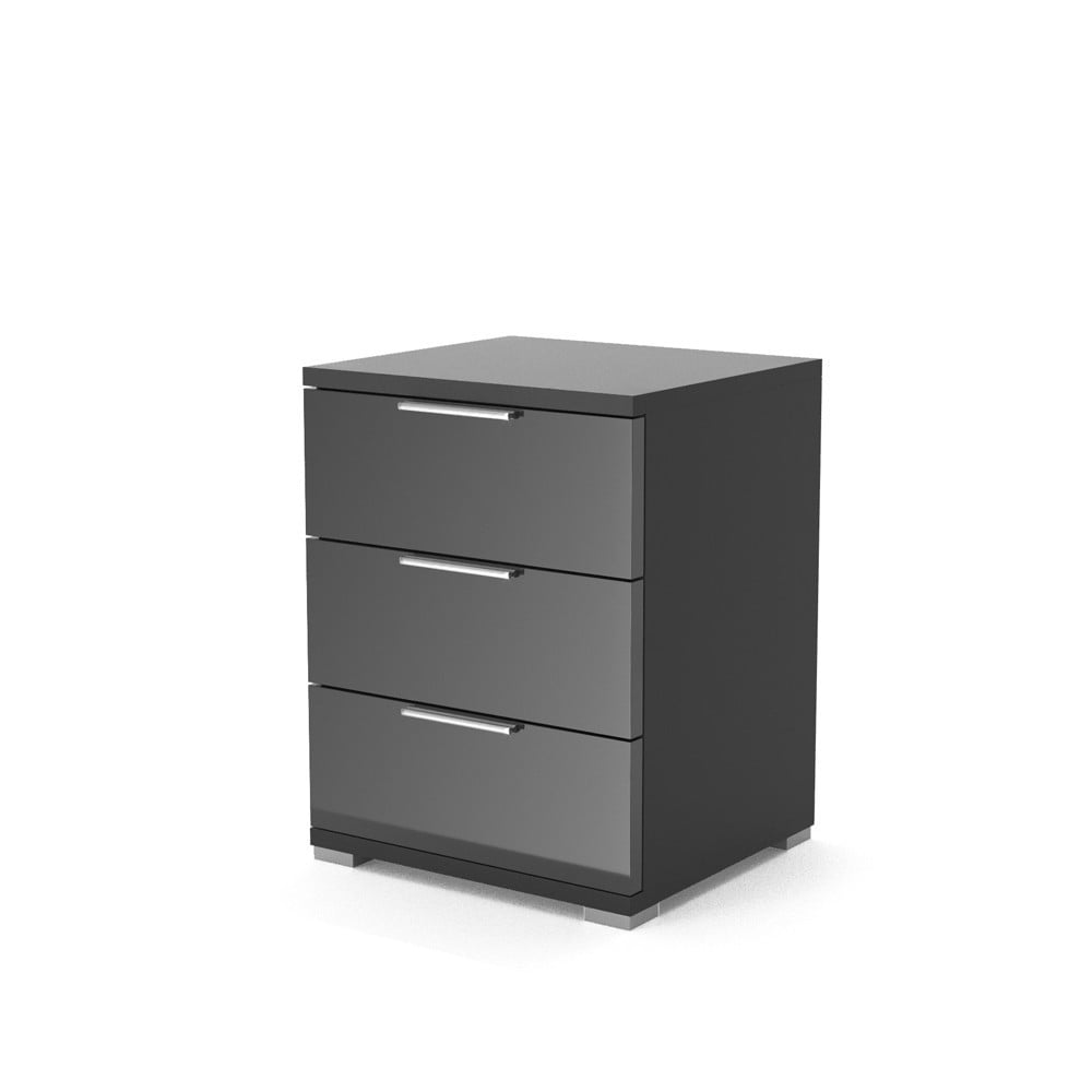 Тумба прикроватная глянец 60x46 Vicco Florenz Черный глянец