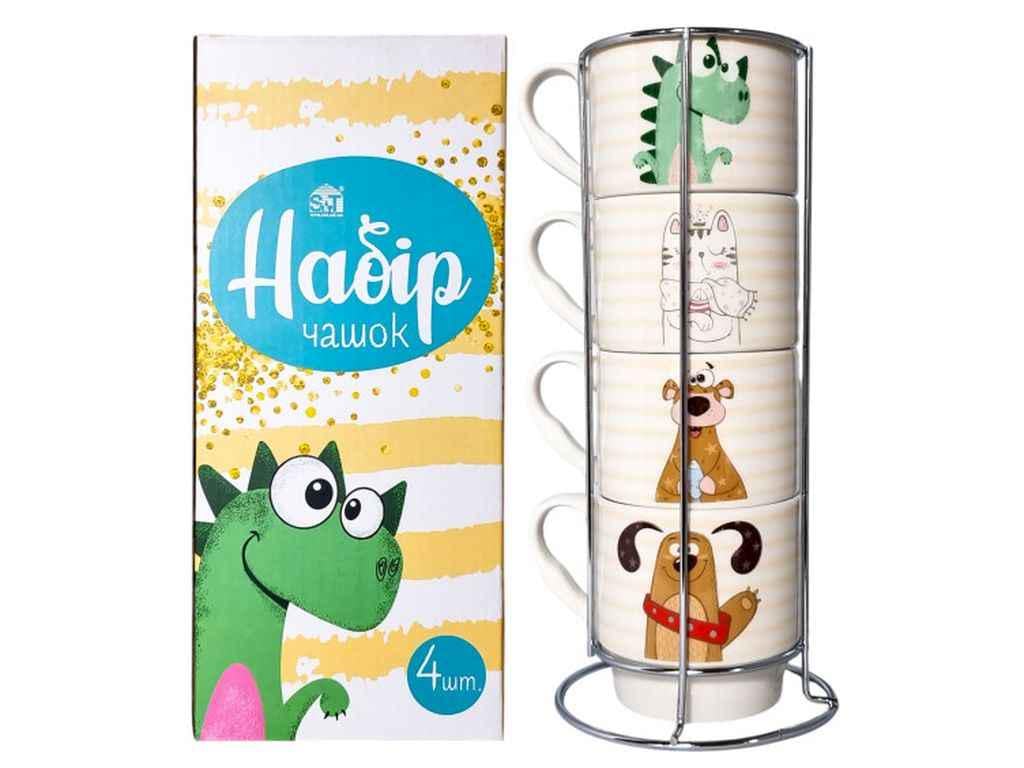 Сервиз для чая SNT Мультяшки на стойке 4 шт. 320 мл (021-04-20)