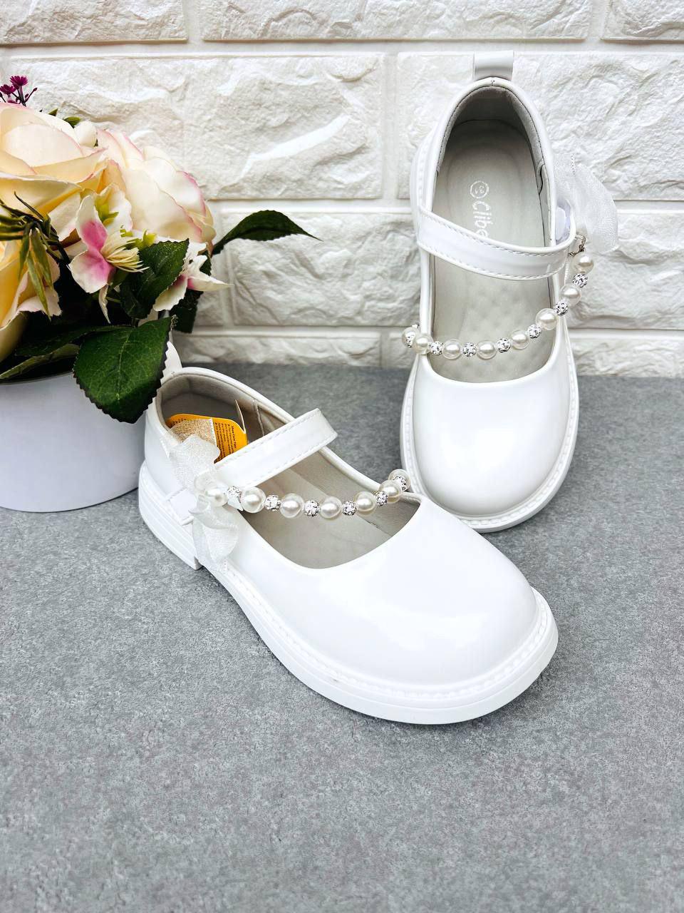 Туфли классические для девочки Clibee 1973 р. 31 19,2 см Белый (1973-3)