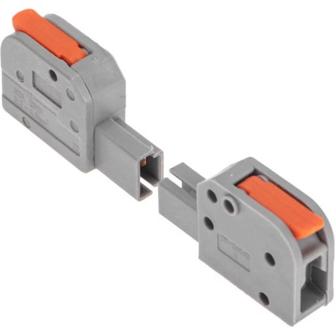 Клемма-коннектор проходная Tactix 0,2-4 мм2 32А 1-1 одинарная 43,8х7,1х15,3 мм Оранжевый (2604D-1P)