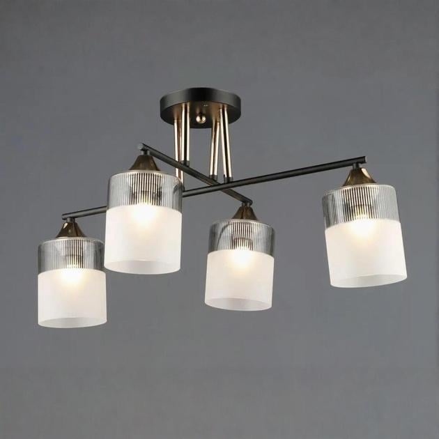 Люстра потолочная Valeso A4409/4 на 4 плафона Черный/Золотой (28685967)