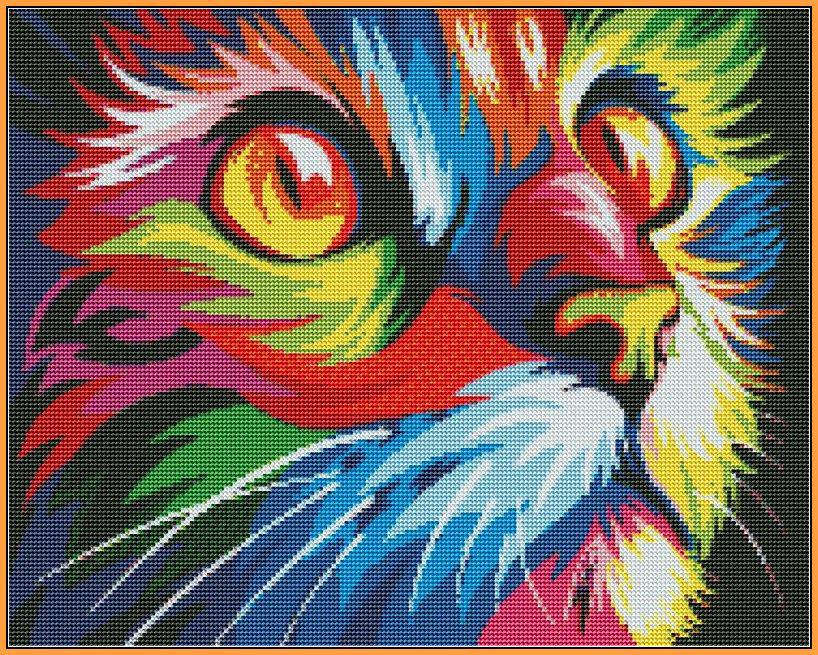 Алмазная мозаика Babylon Радужный кот 40x50 см (ST532)
