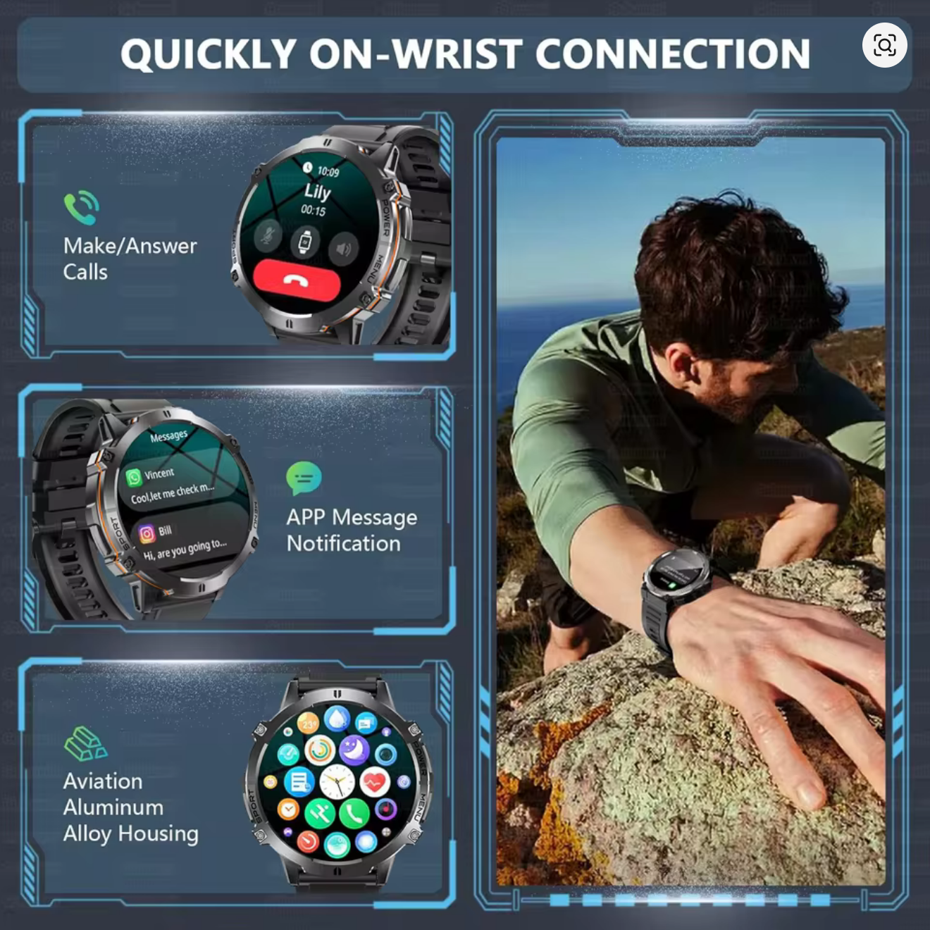 Смарт-годинник Glory Tank X3 Special Edition Black - фото 10