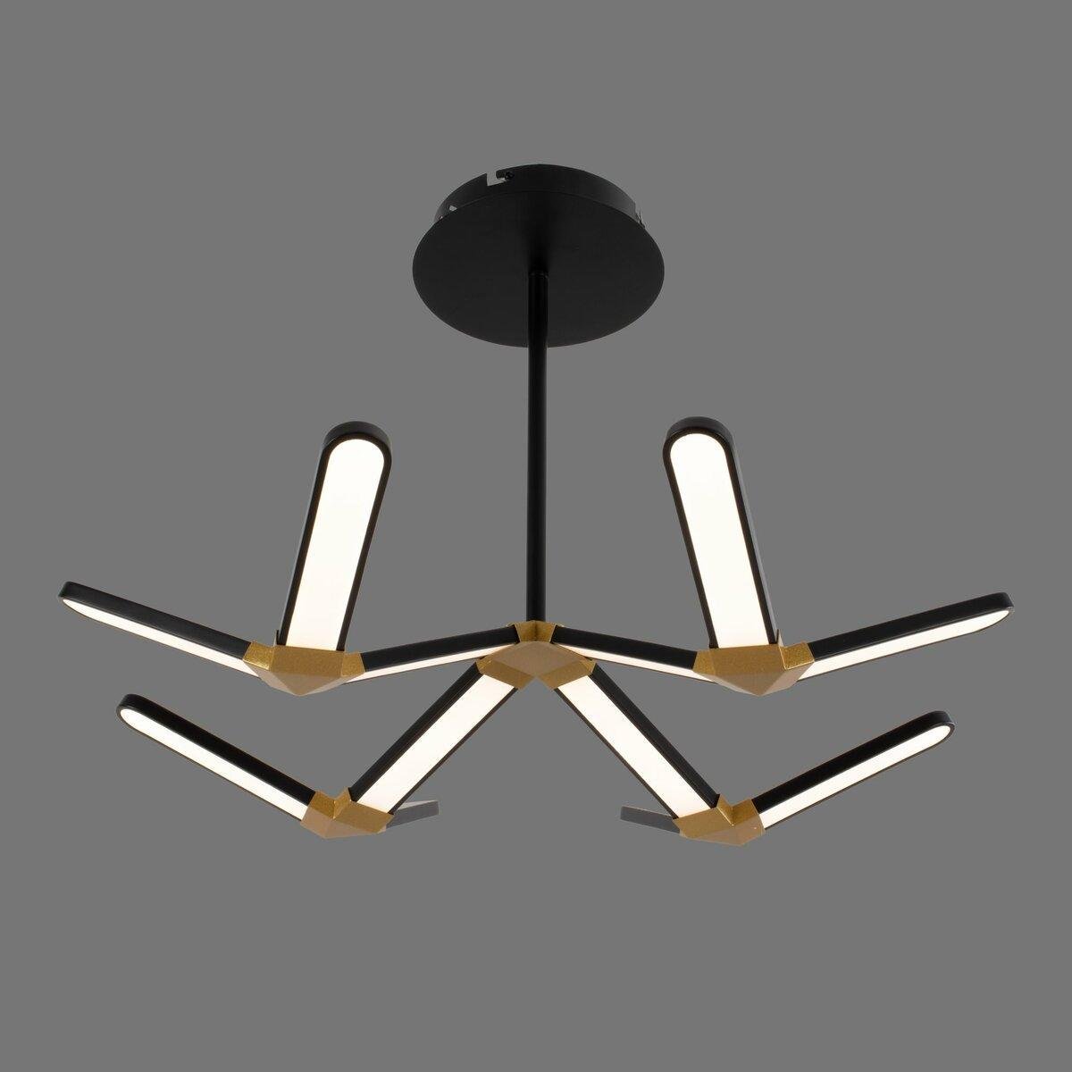 Люстра светодиодная Sirius 128W с рассеивателями-лепестками 3000-6500K Черный (8901-4)