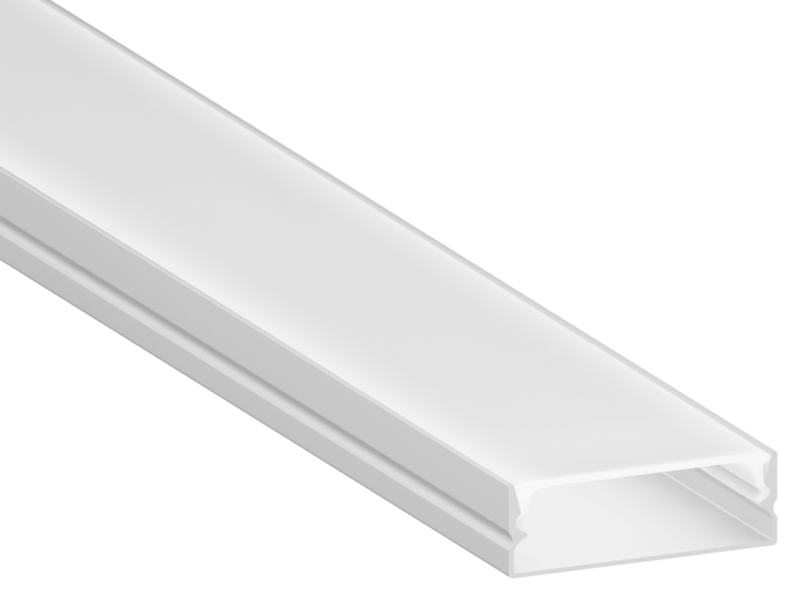 Профиль алюминиевый анодированный LEDUA АЛ-15-1 + рассеиватель для LED ленты накладной 2 м (4325)