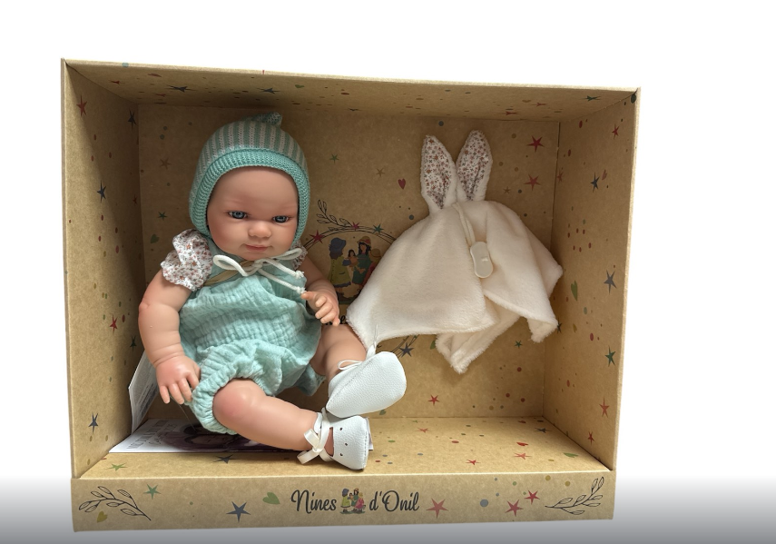 Лялька іспанська Nines d'Onil вінілова новонароджене немовля анатомічний хлопчик пупс у коробці 37 см (3642)
