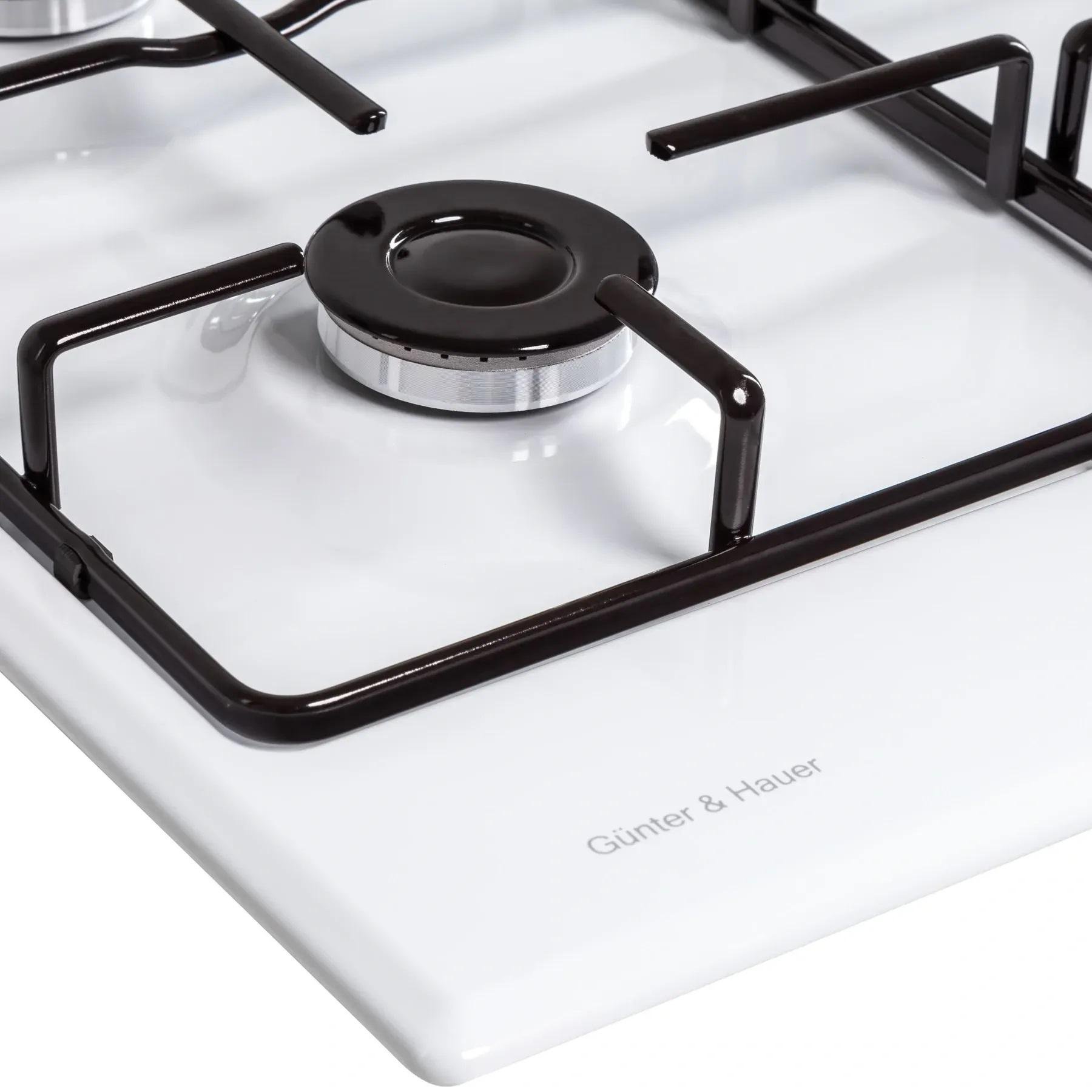 Поверхность газовая варочная Gunter&Hauer G 4 WH эмалированная поверхность - фото 6 Поверхность газовая варочная Gunter&Hauer G 4 WH эмалированная поверхность - фото 6