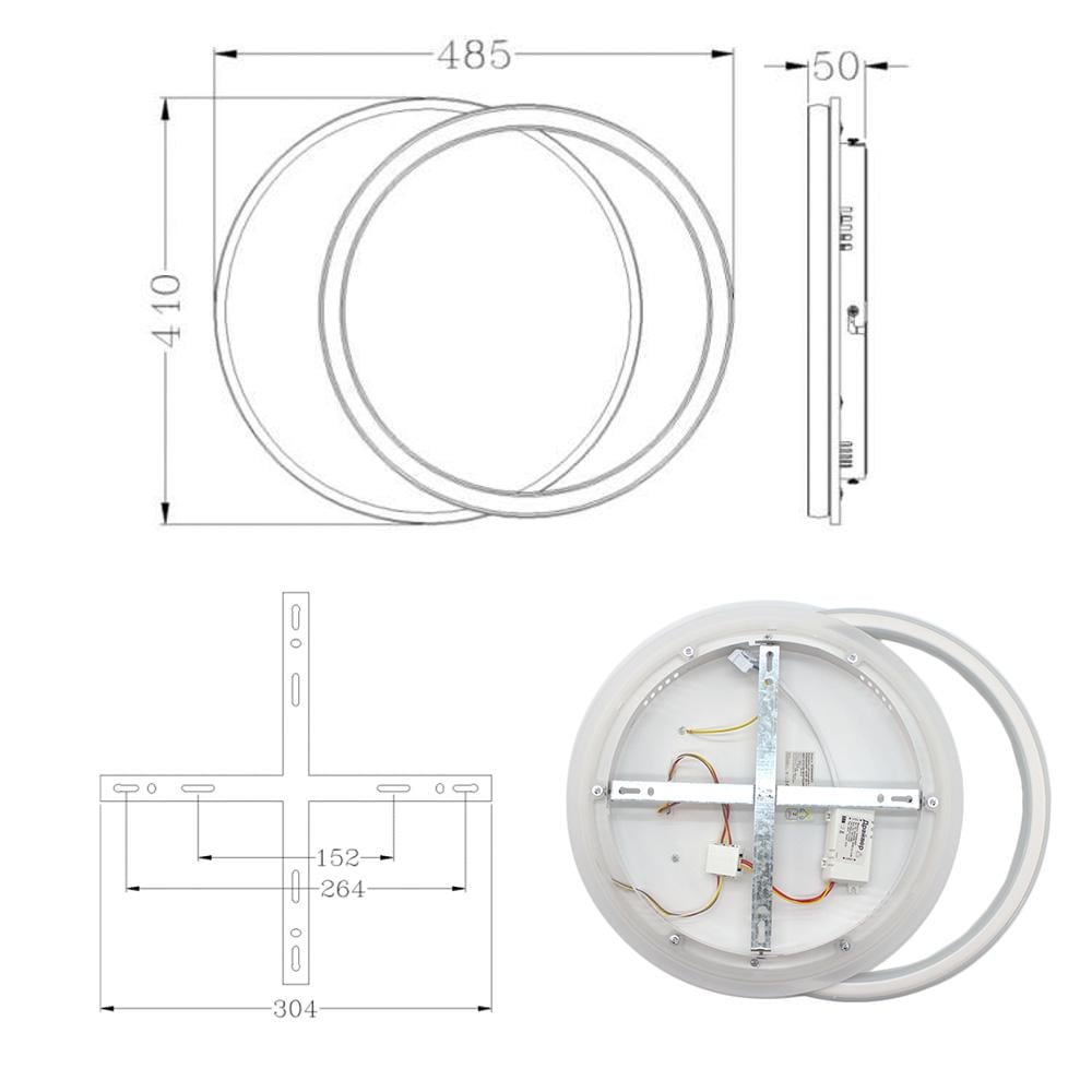 Люстра светодиодная ESLLSE STANDART 2R 80 Вт Белый (10108-2) - фото 4