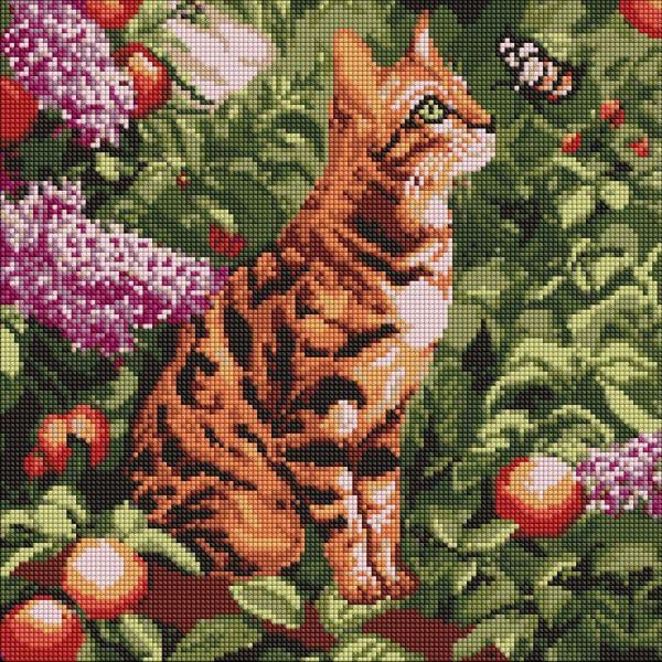 Алмазна мозаїка Бенгальський кіт art_selena_ua 40х40 см (AMO20079)