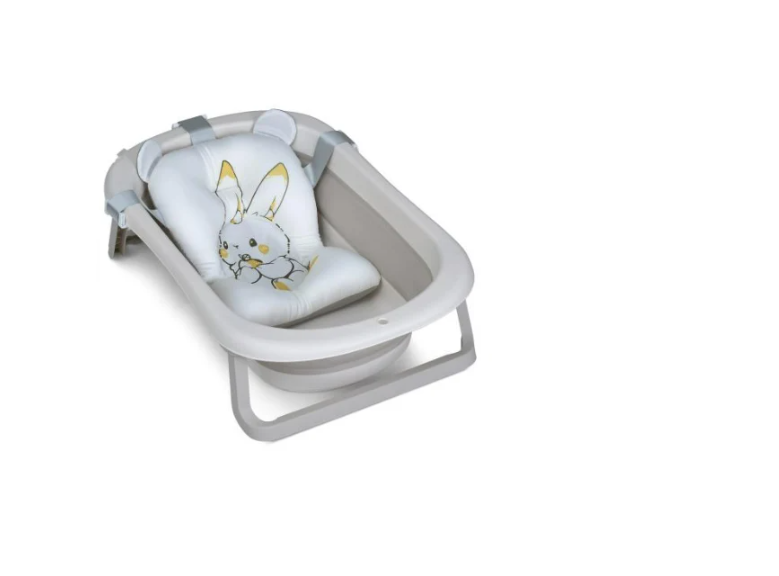 Вана детская складная с анатомической горкой и матрасом Cool Gray (ME 1151)