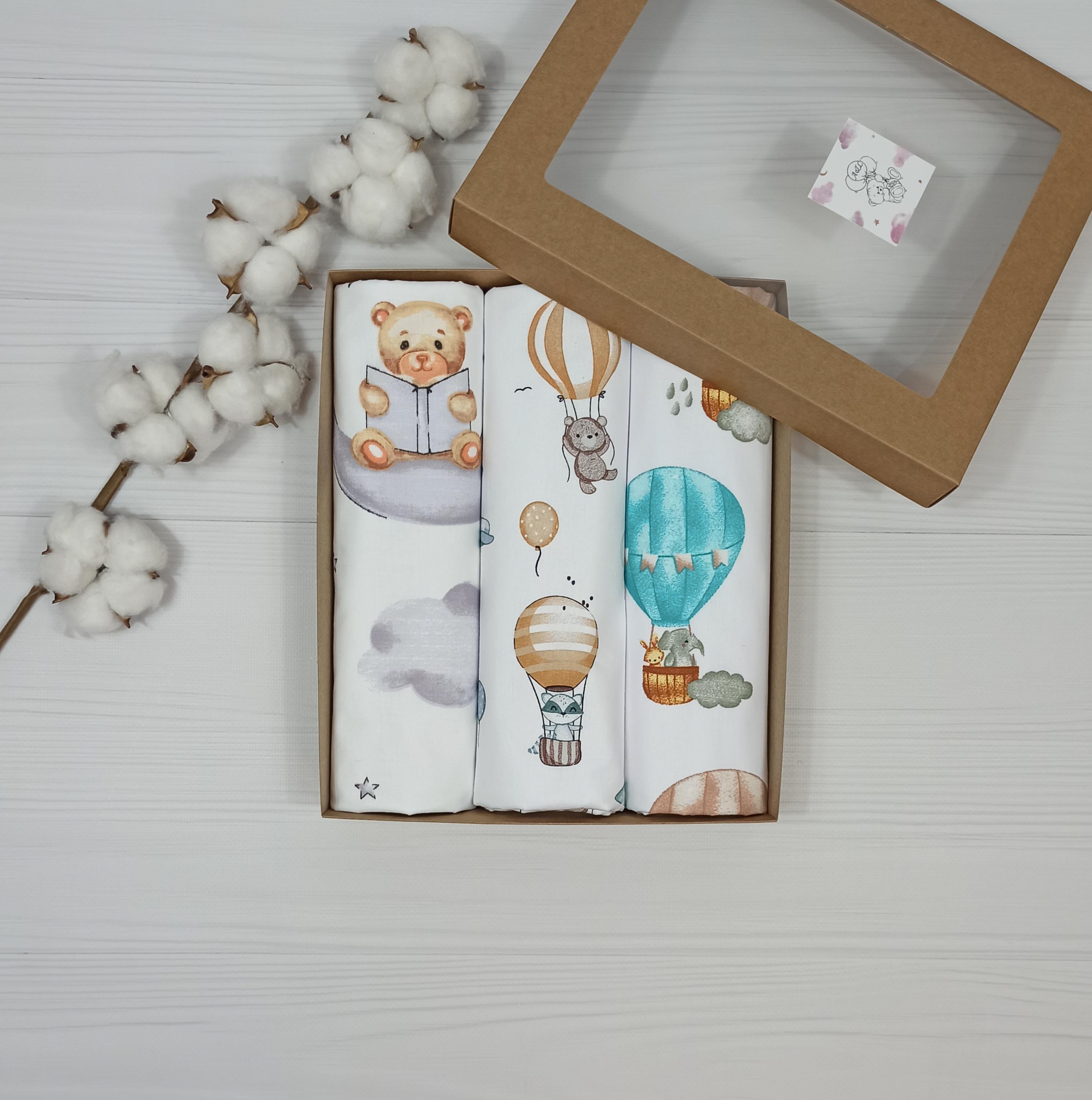 Пеленки детские a.l.babybox Полет зверей 50х80 см 3 шт. Разноцветный (NA 18169766)