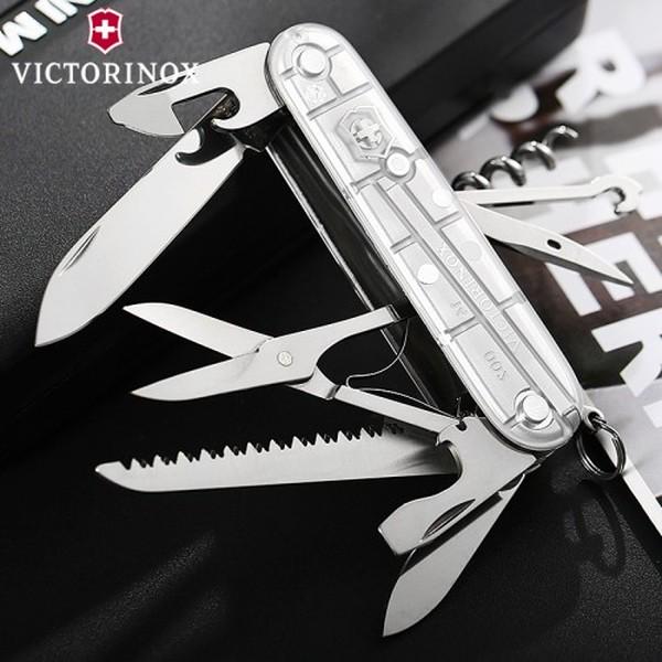 Складаний ніж Victorinox Vx13713.T7B1 Huntsman 91 мм Сірий/Напівпрозорий - фото 2