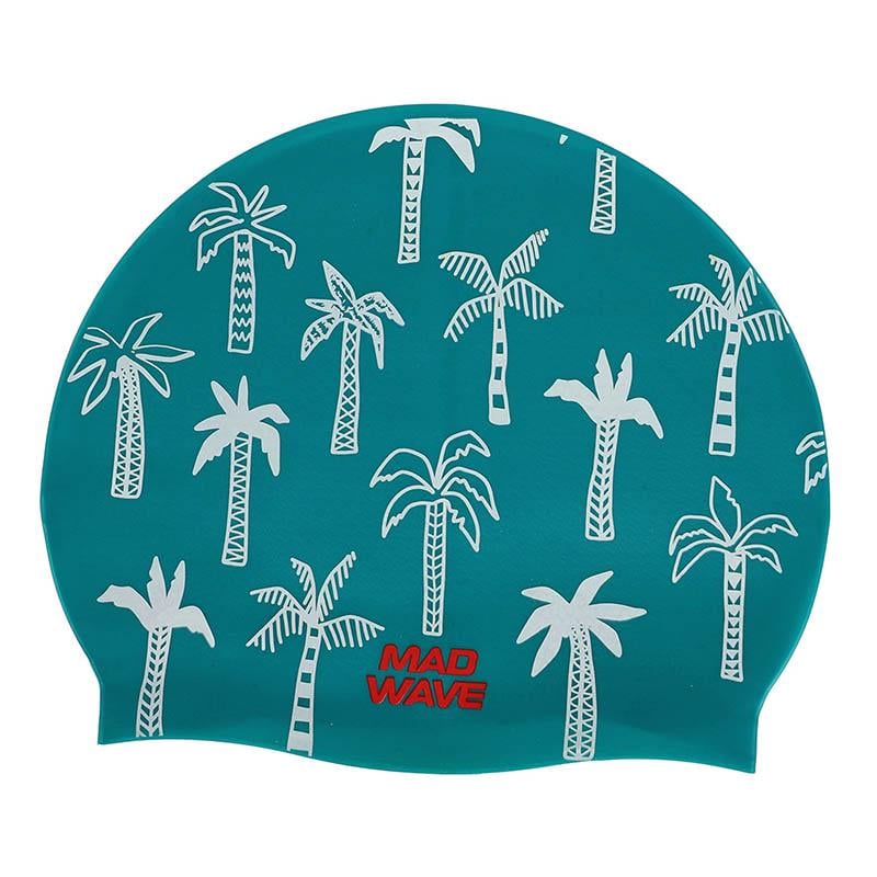 Шапочка для плавания Mad Wave для взрослых Palm Tree M055330 Зеленый (60444252)