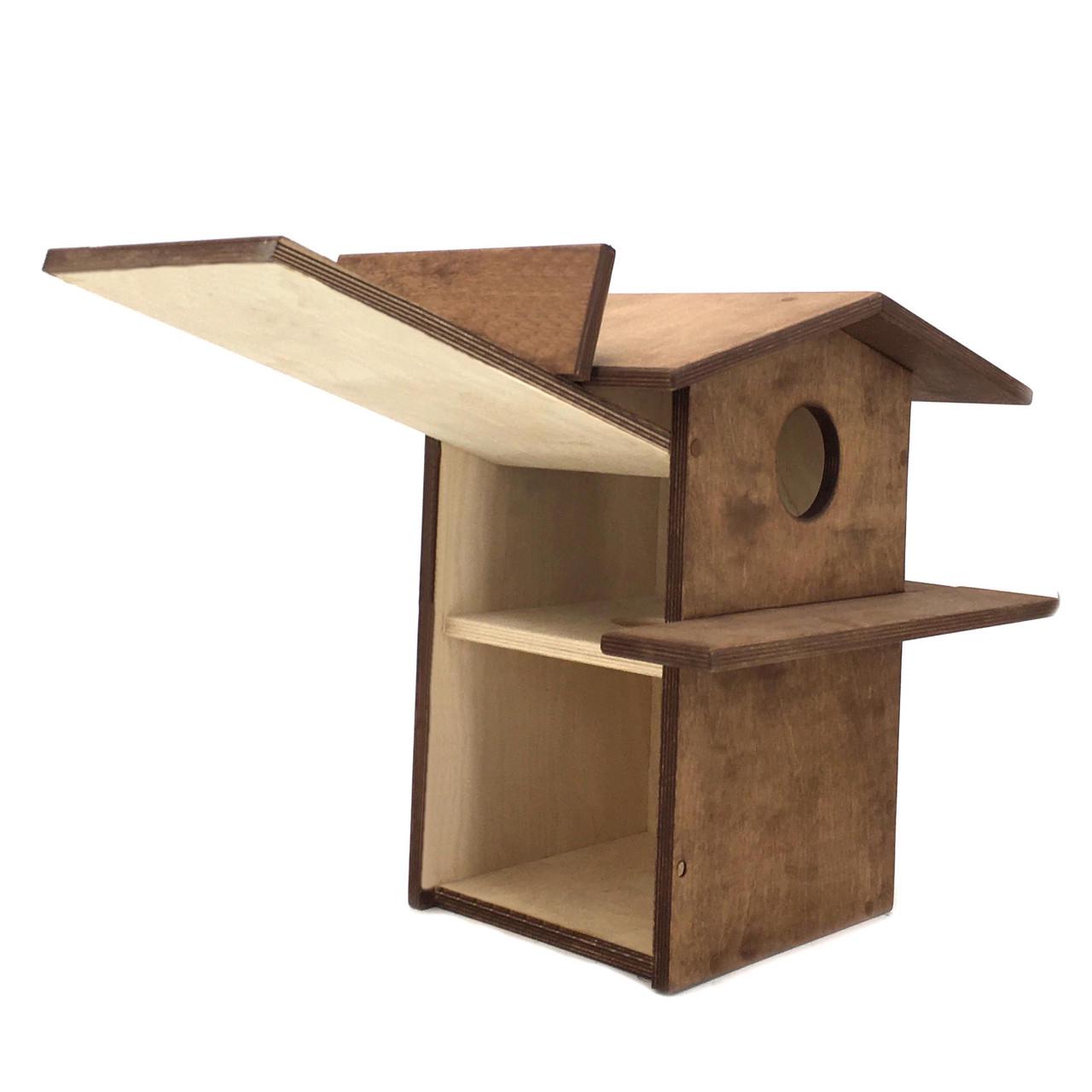 Домик для белок из дерева Манджур Сепия (ДДБ-000808) - фото 3 Домик для белок из дерева Манджур Сепия (ДДБ-000808) - фото 3