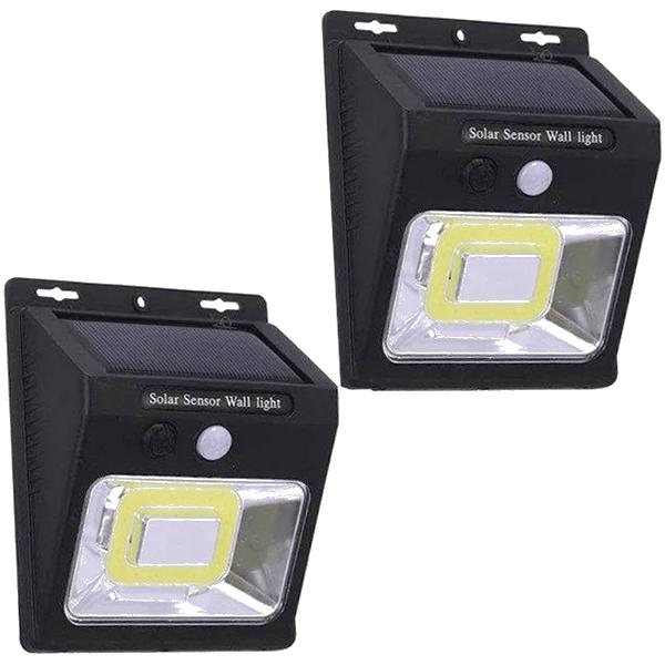 Комплект уличных светильников Xo YX-628-COB 2 шт. с датчиком движения на солнечной батарее Черный (yx628teh2pcs)