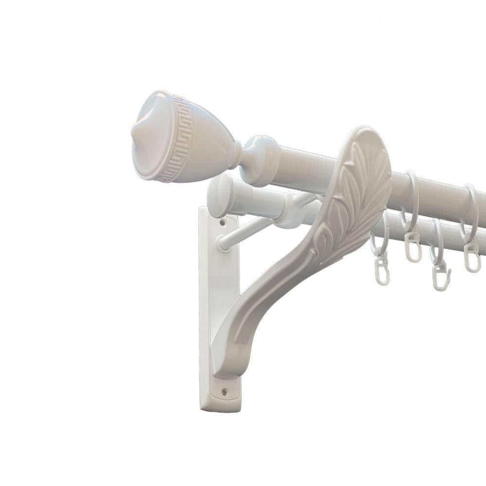 Карниз металлический Orvit Афина двухрядная ретро/гладкая труба/кольцо металлическое Арктис 25/19 мм 300 см (00-00010445)