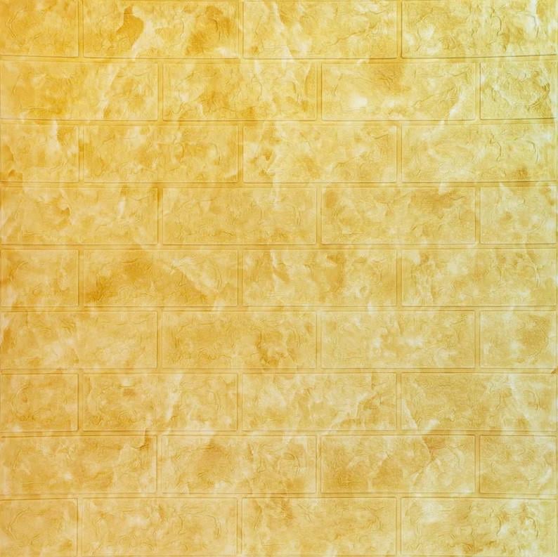 Панель самоклеюча 3D Sticker Wall 700х770х5 мм під цеглу мармур Бежевий