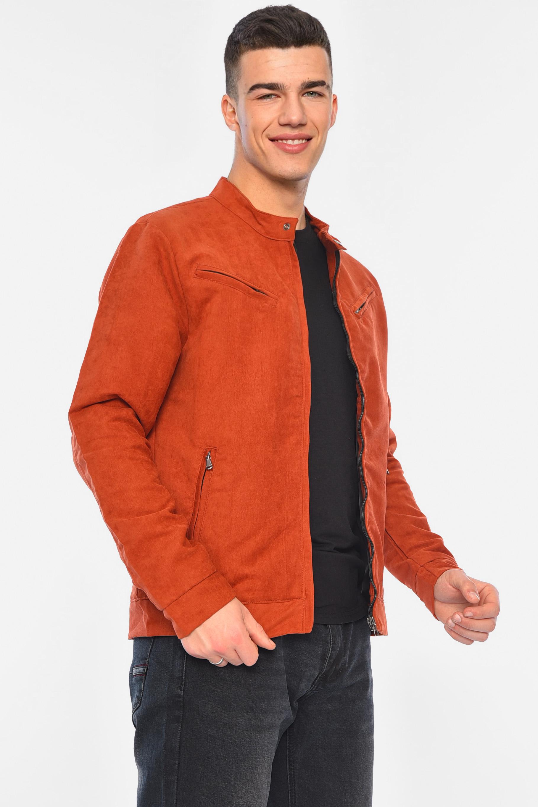 Бомбер мужской замшевый M Терракотовый (195640) - фото 2 Бомбер мужской замшевый M Терракотовый (195640) - фото 2