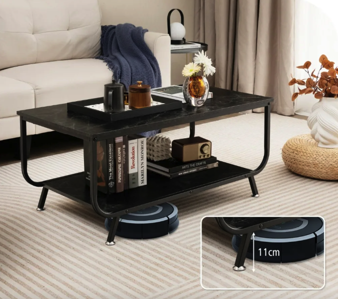 Журнальний стіл Costway Marble двоярусний Чорний (4736) - фото 5 Журнальний стіл Costway Marble двоярусний Чорний (4736) - фото 5