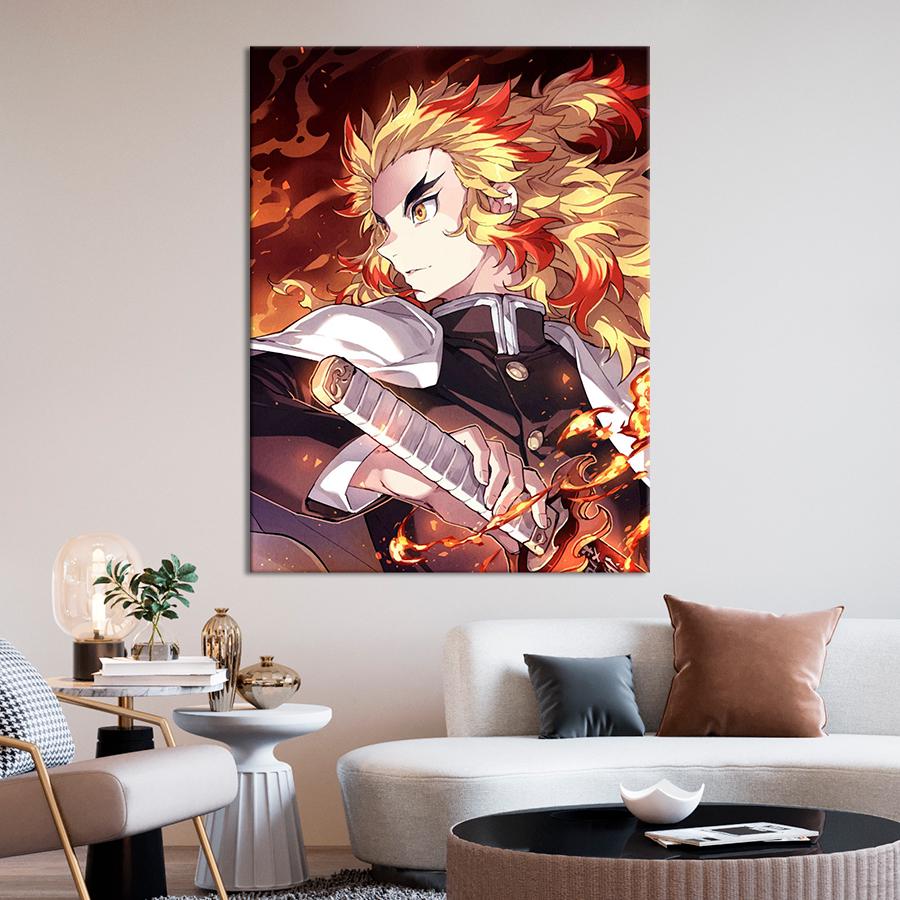 Настенний декор Знаменитый герой аниме Кёджуро Ренгоку 107x80 см (YA-142)