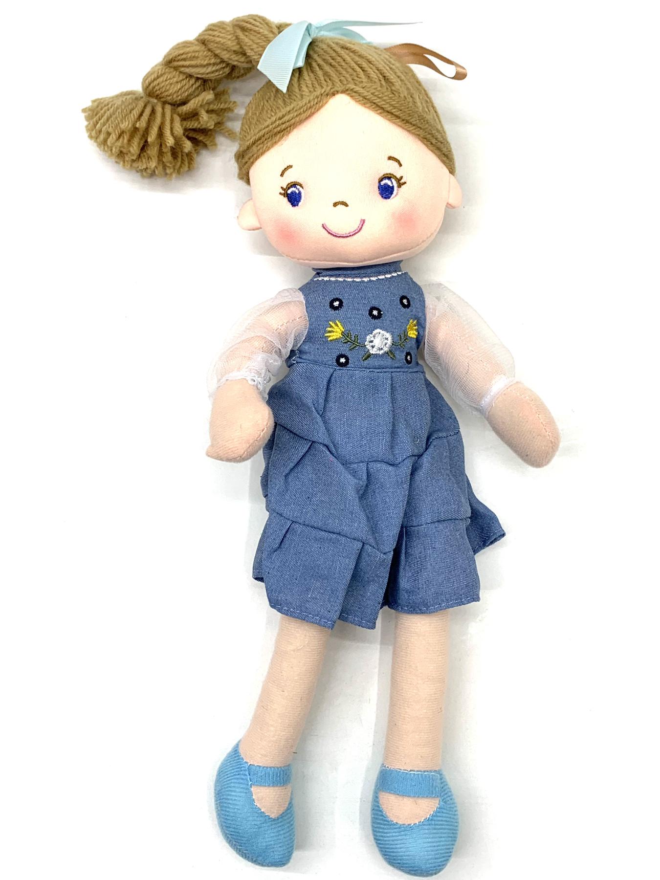 Кукла мягконабивная Bambi 34 см в джинсовом платье (df3fe917)